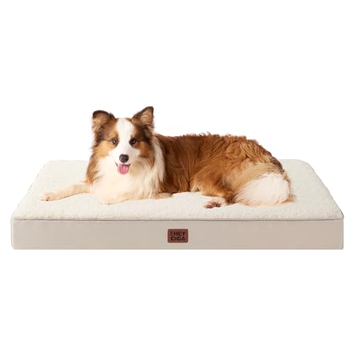 Orthopedic Dog Bed Large with Removable Washable Cover (41*27*3.5 inches / Camel)