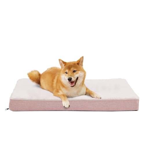 Memory Foam Large Dog Bed (Pink / Large-35"x 22" x 3")