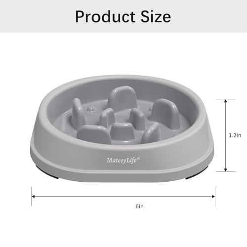 2 Pack Slow Feeder Dog Bowls (B-Gray&Black / Small)