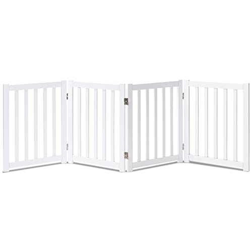Wooden Free Standing Dog Gate 80" W x 24" H (White / 80"W x 24"H)
