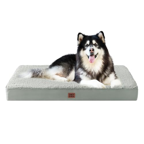 Orthopedic Dog Bed Extra Large with Removable Washable Cover (50*36*4 inches / Greyish Green)
