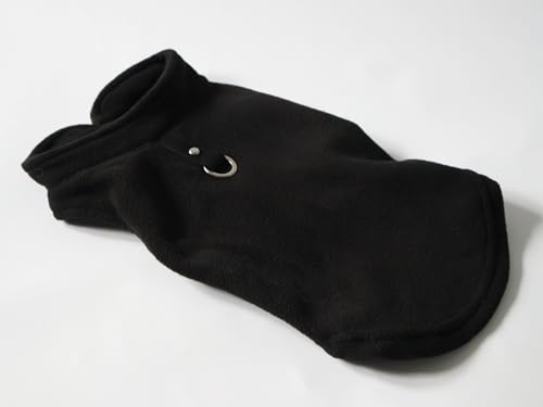 Dog Fleece Vest Sweater with Leash Ring (XXL (25-35lbs) / Black)