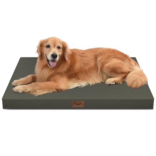 Waterproof Orthopedic Outdoor Dog Bed XL for Extra Large Dogs (Brown / 44.0"L x 32.0"W x 3.5"Th)
