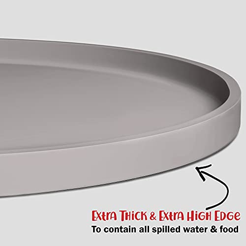 Dog Food Mat Waterproof Dog Bowl Mat (24x14 Inch (Pack of 1) / Dove)