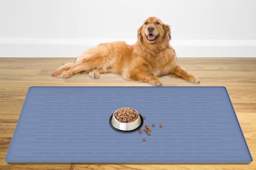 48" x 32" Largest Pet Food Mat (Lake Blue / 48"L x 32"W)
