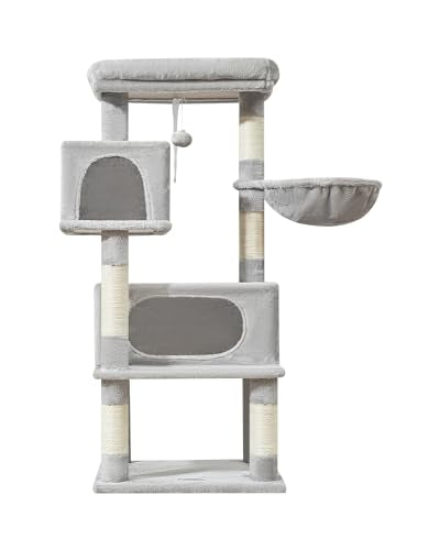 Cat Tree 49In Cat Tower for Indoor Cats Large Adult (Light Gray / 49.2 Inches)