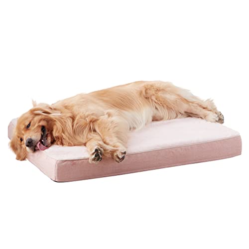 Memory Foam Orthopedic Large Dog Bed (Pink / X-Large-41"x 29" x 3.5")