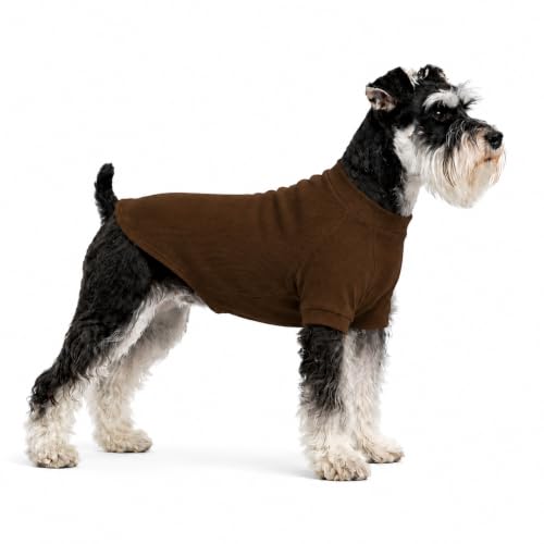 Ribbed Dog T Shirt Cotton Knitted Dog Sweaters for All Season Pet T (L (for Small Medium Dog) / Coffee)