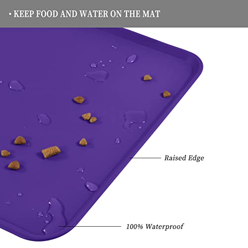 Silicone Pet Feeding Mat (Purple / 22" x 14")