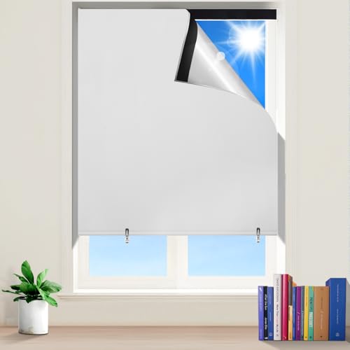 Blackout Roller Shades (White / 26"W x 68"H)