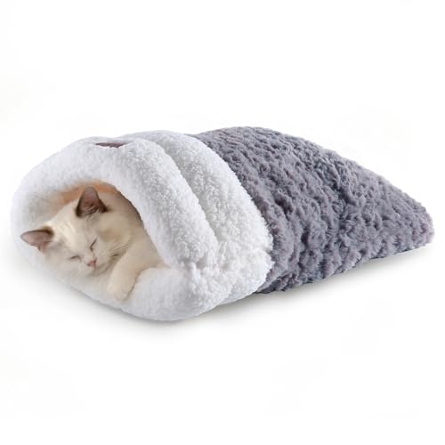 Self Warming Cat Cave Bed (grey)