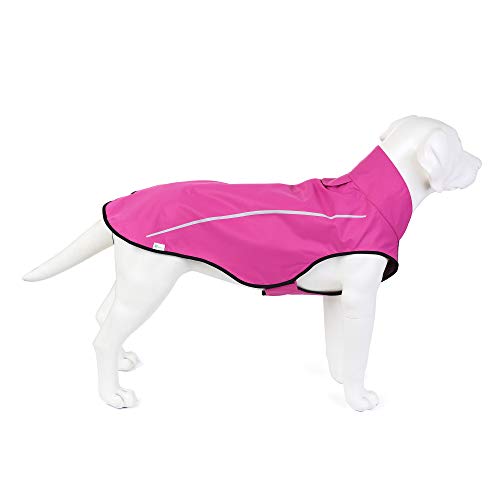 Dog Raincoat Adjustable Waterproof Reflective Rain Jacket for Small Medium Large Dogs (XS Chest 17"-23" / Hot Pink)