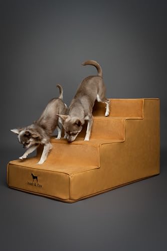 Dog Stairs Dog Ramp for Bed ((4 Step) Camel)