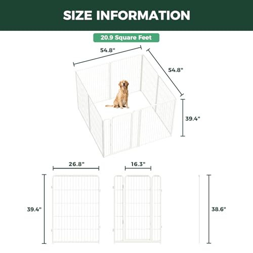 Homeplus Indoor Dog Playpen (White / 40"H)