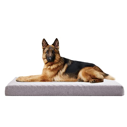 Orthopedic Extra Large Dog Bed for Large Dogs (Light Grey / XX-Large-47"x 29" x 3.5")