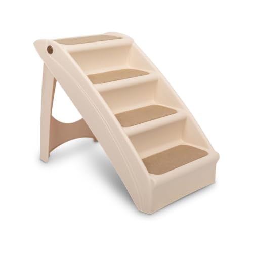 CozyUp Folding Dog Stairs (Bed - 25 Inches Tall / Tan)