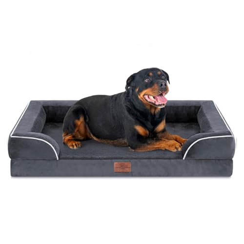 Waterproof Orthopedic Dog Beds for Extra Large Dog (48.0"L x 30.0"W x 8.5"Th / Dark Grey)