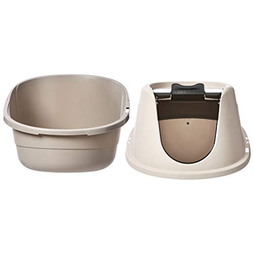 No Mess Hooded Enclosed Cat Litter Box with Odor Control and Swinging Door (Large (Pack of 1))