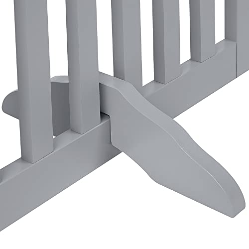 36”H Free Standing Pet Gate for Dog Cat (Gray / 80"W×36"H)