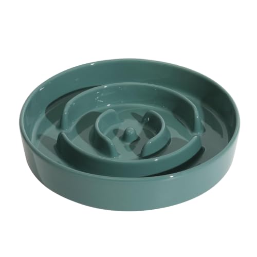 Ceramic Slow Feeder Dog Bowls (Dark Green)