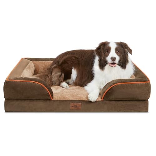 Waterproof Orthopedic Dog Beds for Large Sized Dog (36.0"L x 27.0"W x 8.0"Th / Brown)