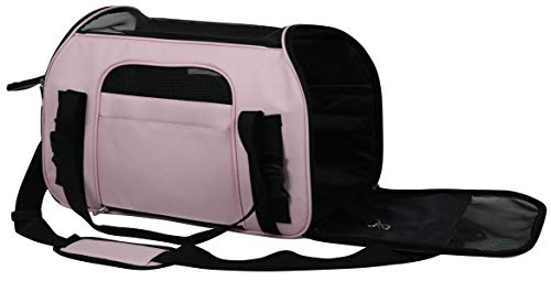 Soft Sided Pet Carrier for Cats & Small Dogs (17.0"L x 9.0"W x 12.0"H / Pink)