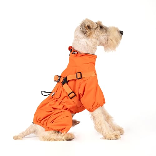 Waterproof Dog Raincoat (L Back Length 16.1" / Orange)