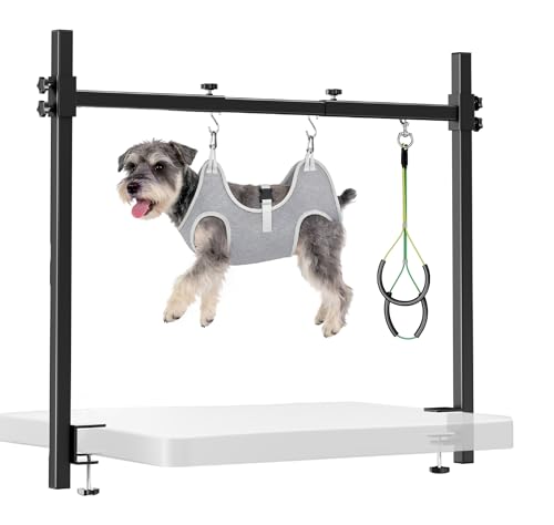 H Shape Dog Grooming Arm for Table (S Hammock (Leg Spacing: 4.5–9.5″))