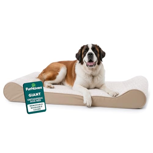 Orthopedic Dog Bed for Extra Large Dogs w (Giant/XXXL / Cream)