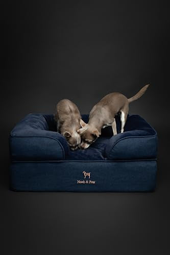 Dog Bed 28x23x11 Inch (Denim - Dark Blue / Medium)