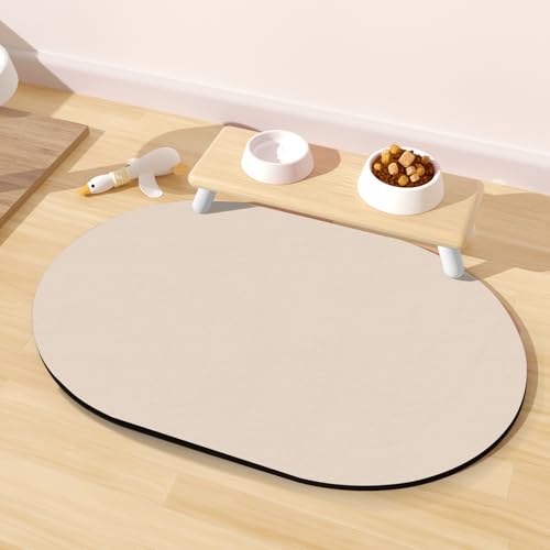 Large Pet Feeding Mat (28''x17'' / Beige)