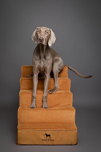Dog Stairs Dog Ramp for Bed ((5 Step) Camel)