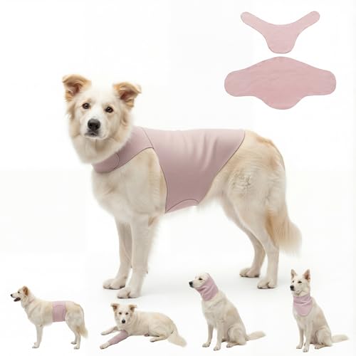 Dog & Cat Surgery Recovery Suit and Anxiety Wrap (L / Pink)