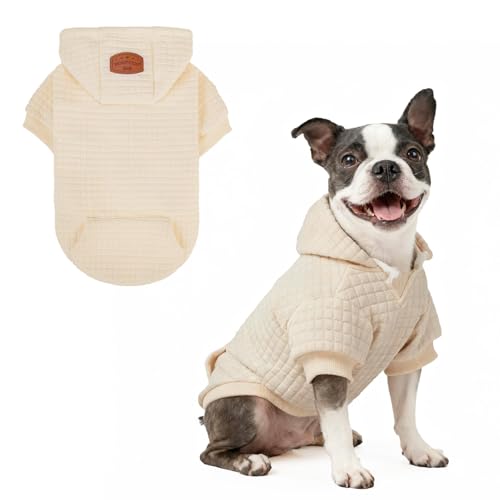 Dog Hoodies Sweater for Medium Dogs (Cream / M/L (Back: 18",Chest: 25", Neck: 15"))
