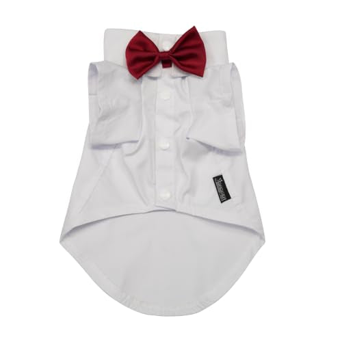 Pet Shirt Clothes for Dogs and Cats (White Red / X-Small)