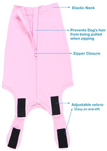 Dog Surgery Recovery Suit (XL(Back18- 20" Chest 23- 25" Weight 37- 57 lb) / Pink Suit)
