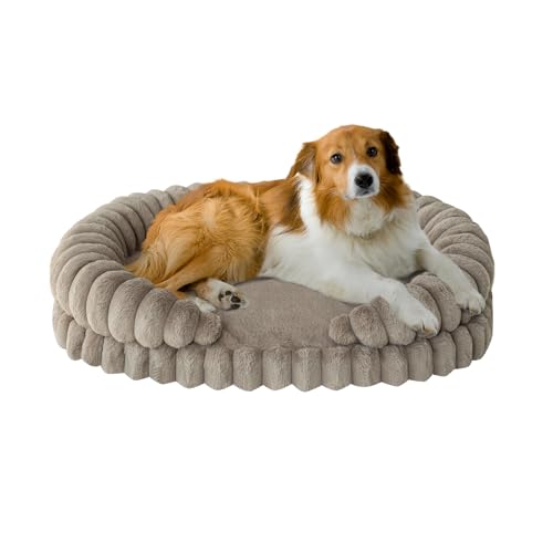 Calming Dog Bed for Large Sized Dogs (Oatmeal / Large)