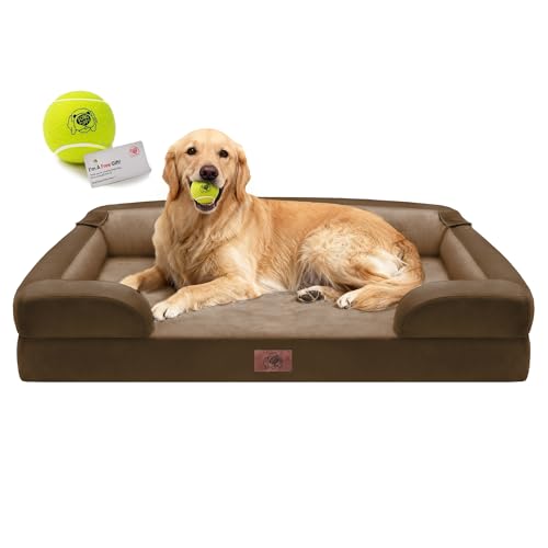 Waterproof Orthopedic Dog Bed for Extra Large Sized Dogs (X-Large(42"L x 30"W x 9"Th) / Dark Brown)