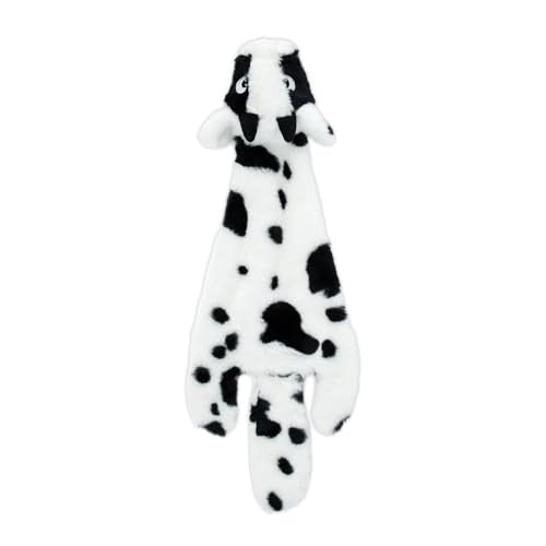 2-in-1 Stuffless Squeaky Dog Toy - Cow, Large (Cow / Large)