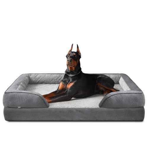 XXL Plus Orthopedic Dog Beds Large Sized (XXL- PLUS (53"x 42"x 8") / Grey)