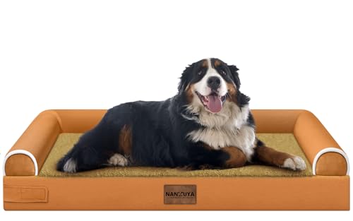 Orthopedic Dog Bed for Jumbo Dogs (Orange / 53.0"L x 42.0"W x 6.5"Th)