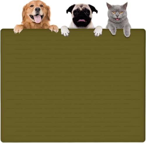 Largest Dog Food Mat (Avocado Green / 39.5"L x 29.5"W)