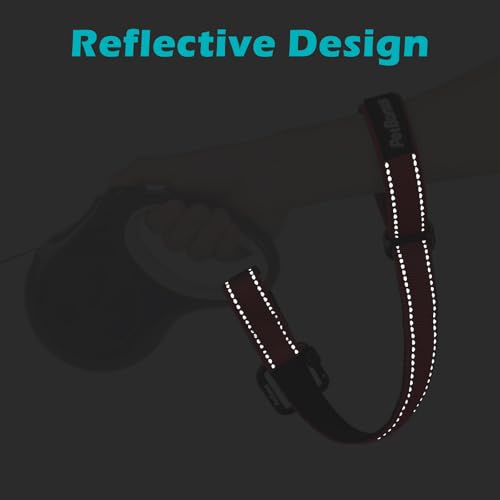 Dog Leash Wrist Strap with Lockable Clip for Dog Retractable Leash (Red / 1 Pack)