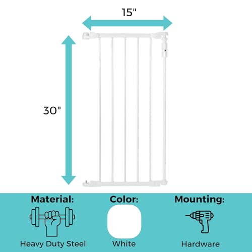 6 Bar Extension for Deluxe Décor Gate (White / 15" Wide)