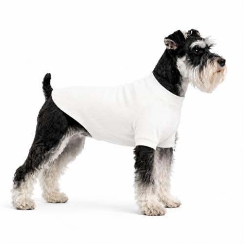 Ribbed Dog T Shirt Cotton Knitted Dog Sweaters for All Season Pet T (L (for Small Medium Dog) / Off white)