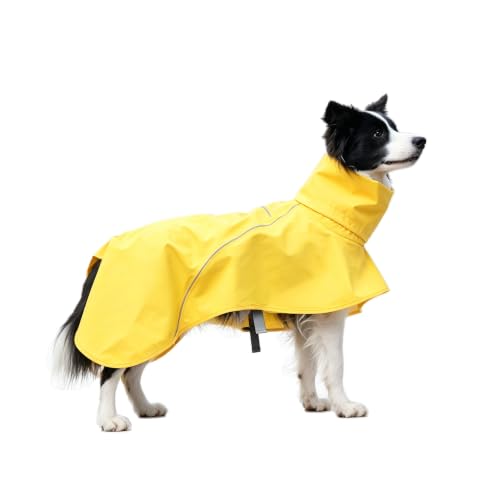 Dog Raincoat Adjustable Pet Water Proof Clothes Lightweight Rain Jacket with Strip Reflective (X-Large)