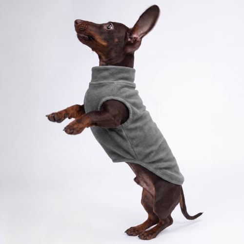 3 Pack Fleece Dog Sweaters for Small Dogs (Gray+Azure+Navy / Medium)