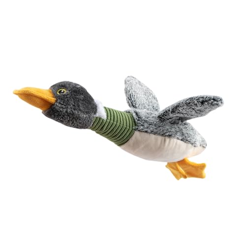 Interactive Squeaky Dog Chew Toy (Mallard Duck Wing (Gray) / Large)