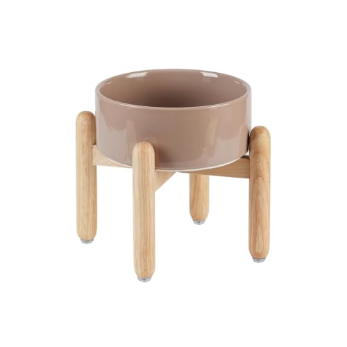 Ceramic Dog Bowls Elevated (Brown Coffee)