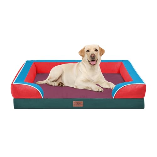 Orthopedic Dog Bed for Extra Large Dogs with Bolster (42.0"L x 30.0"W x 8.5"Th / San Francisco)